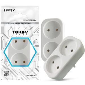 Разветвитель 2-м без заземл. 16А 250В IP20 полипропилен бел. TOKOV ELECTRIC TKL-S2-C01 оптом купить цена