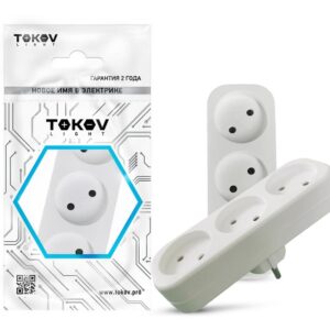 Разветвитель 3-м без заземл. 16А 250В IP20 полипропилен бел. TOKOV ELECTRIC TKL-S3-C01 оптом купить цена