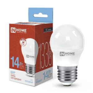 Лампа светодиодная LED-ШАР-VC 14Вт 230В E27 6500К 1330лм IN HOME 4690612047836 оптом купить цена