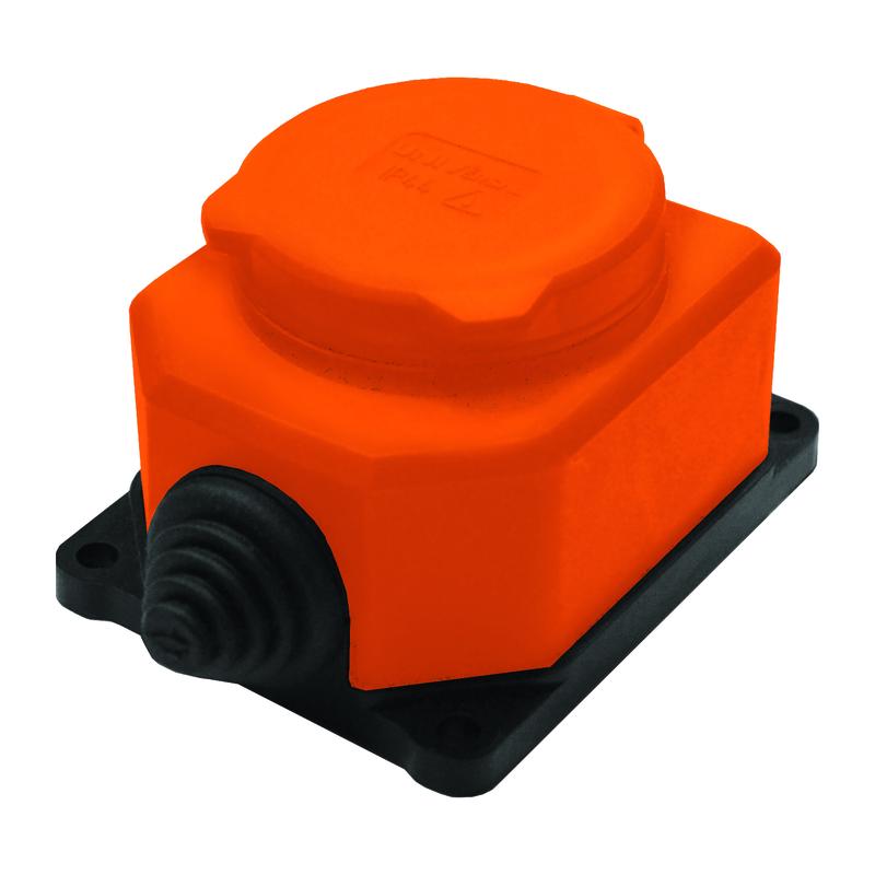 Розетка настенная 1-м 1ф "КОМПАКТ" с загл IP44 16А каучук оранж. UNIVersal 3037 купить оптом выгодно Розетка настенная 1-м 1ф "КОМПАКТ" с загл IP44 16А каучук оранж. UNIVersal 3037 оптом купить цена