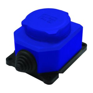 Розетка настенная 1-м 1ф "КОМПАКТ" с загл IP44 16А каучук синий UNIVersal 3047 оптом купить цена