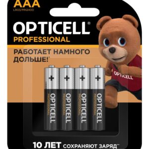 Элемент питания алкалиновый AAA/LR03 (блист. 4шт) Professional Opticell 5052002 оптом купить цена