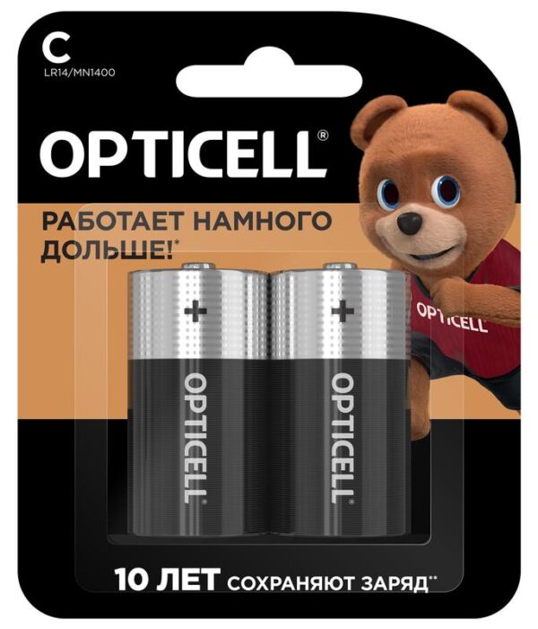 Элемент питания алкалиновый C/LR14 1.5В (блист. 2шт) Basic Opticell 5051004 оптом купить цена