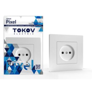 Розетка 1-м СП Pixel 16А IP20 без заземл. в сборе бел. TOKOV ELECTRIC TKE-PX-R1F-C01 оптом купить цена