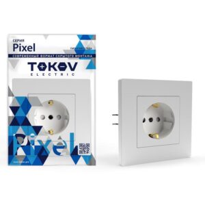 Розетка 1-м СП Pixel 16А IP20 с заземл. защ. шторки в сборе бел. TOKOV ELECTRIC TKE-PX-R1FZSF-C01 оптом купить цена