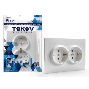 Розетка 2-м СП Pixel 16А IP20 с заземл. защ. шторки в сборе бел. TOKOV ELECTRIC TKE-PX-R2FZSF-C01 оптом купить цена