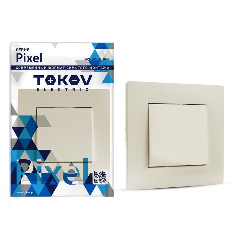 Выключатель 1-кл. СП Pixel 10А IP20 в сборе беж. TOKOV ELECTRIC TKE-PX-V1F-C02 купить оптом выгодно Выключатель 1-кл. СП Pixel 10А IP20 в сборе беж. TOKOV ELECTRIC TKE-PX-V1F-C02 оптом купить цена