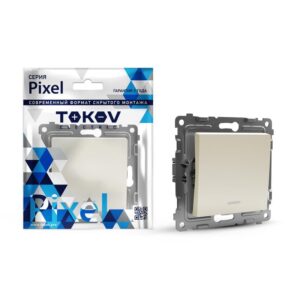 Выключатель 1-кл. СП Pixel 10А IP20 с индикатором механизм беж. TOKOV ELECTRIC TKE-PX-V1I-C02 оптом купить цена
