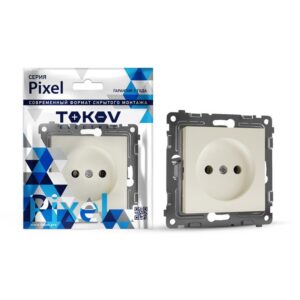 Розетка 1-м СП Pixel 16А IP20 без заземл. механизм беж. TOKOV ELECTRIC TKE-PX-R1-C02 оптом купить цена