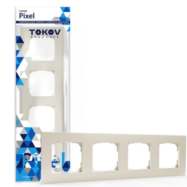 Рамка 4-м Pixel универс. беж. TOKOV ELECTRIC TKE-PX-RM4-C02 оптом купить цена