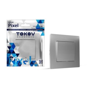 Выключатель 1-кл. СП Pixel 10А IP20 в сборе алюм. TOKOV ELECTRIC TKE-PX-V1F-C03 оптом купить цена