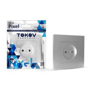 Розетка 1-м СП Pixel 16А IP20 без заземл. в сборе алюм. TOKOV ELECTRIC TKE-PX-R1F-C03 оптом купить цена