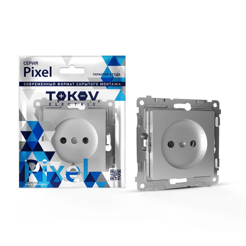 Розетка 1-м СП Pixel 16А IP20 без заземл. механизм алюм. TOKOV ELECTRIC TKE-PX-R1-C03 купить оптом выгодно Розетка 1-м СП Pixel 16А IP20 без заземл. механизм алюм. TOKOV ELECTRIC TKE-PX-R1-C03 оптом купить цена
