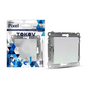 Выключатель 1-кл. СП Pixel 10А IP20 механизм перламутр. TOKOV ELECTRIC TKE-PX-V1-C04 оптом купить цена