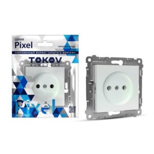 Розетка 1-м СП Pixel 16А IP20 без заземл. механизм перламутр. TOKOV ELECTRIC TKE-PX-R1-C04 оптом купить цена