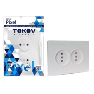 Розетка 2-м СП Pixel 16А IP20 без заземл. в сборе перламутр. TOKOV ELECTRIC TKE-PX-R2F-C04 оптом купить цена