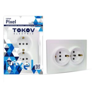 Розетка 2-м СП Pixel 16А IP20 с заземл. защ. шторки в сборе перламутр. TOKOV ELECTRIC TKE-PX-R2FZSF-C04 оптом купить цена