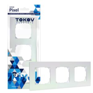 Рамка 3-м Pixel универс. перламутр. TOKOV ELECTRIC TKE-PX-RM3-C04 оптом купить цена
