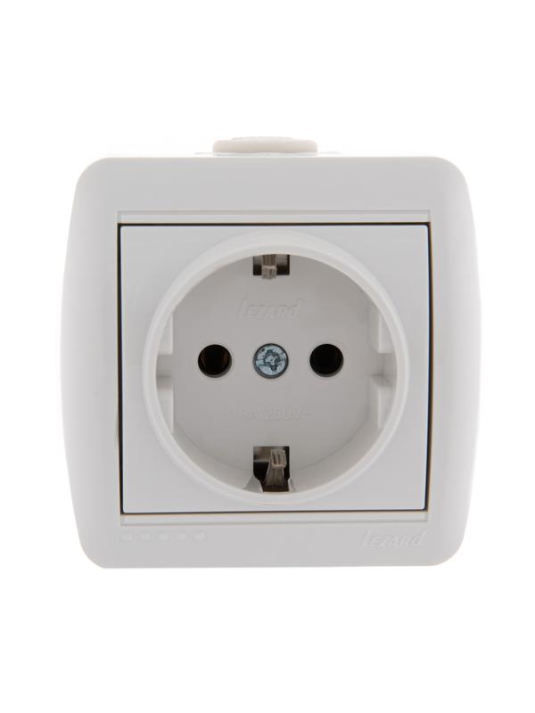 Розетка 1-м ОП Nata 16А IP20 с заземл. керамика бел. LEZARD 710-0200-122 купить оптом выгодно Розетка 1-м ОП Nata 16А IP20 с заземл. керамика бел. LEZARD 710-0200-122 оптом купить цена