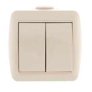 Выключатель 2-кл. ОП Nata 10А IP20 крем. LEZARD 710-0300-101 оптом купить цена