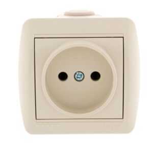 Розетка 1-м ОП Nata 16А IP20 без заземл. керамика крем. LEZARD 710-0300-121 оптом купить цена