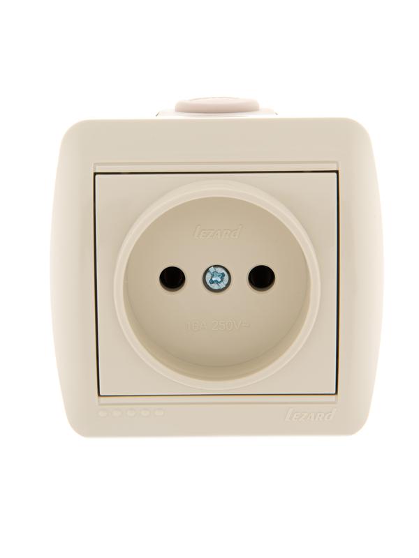 Розетка 1-м ОП Nata 16А IP20 без заземл. керамика крем. LEZARD 710-0300-121 купить оптом выгодно Розетка 1-м ОП Nata 16А IP20 без заземл. керамика крем. LEZARD 710-0300-121 оптом купить цена