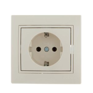 Розетка 1-м СП Mira 16А IP20 с заземл. со вставкой керамика крем. LEZARD 701-0303-122 оптом купить цена