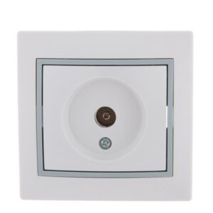 Розетка телевизионная проходная TV СП Mira бел./сер. LEZARD 701-0215-129 оптом купить цена