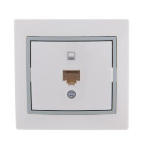 Розетка компьютерная 1-м СП Mira RJ45 бел./сер. LEZARD 701-0215-139 оптом купить цена
