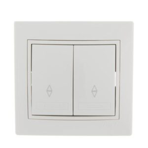 Переключатель проходной 2-кл. СП Mira 10А IP20 с бел.вставкой бел. LEZARD 701-0202-106 оптом купить цена