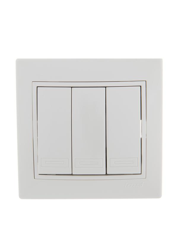 Выключатель 3-кл. СП Mira 10А IP20 с бел.вставкой бел. LEZARD 701-0202-109 купить оптом выгодно Выключатель 3-кл. СП Mira 10А IP20 с бел.вставкой бел. LEZARD 701-0202-109 оптом купить цена