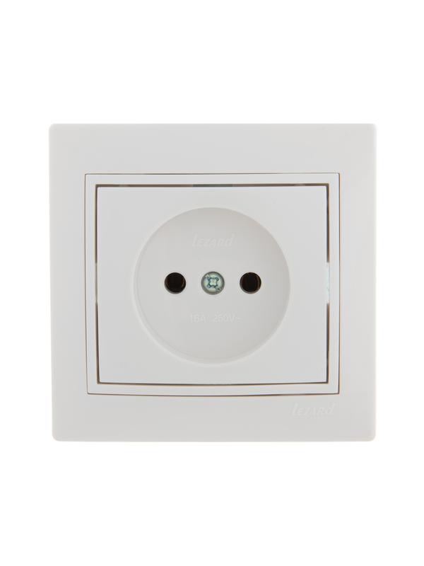 Розетка 1-м СП Mira 16А IP20 без заземл. с бел. вставкой керамика бел. LEZARD 701-0202-121 купить оптом выгодно Розетка 1-м СП Mira 16А IP20 без заземл. с бел. вставкой керамика бел. LEZARD 701-0202-121 оптом купить цена