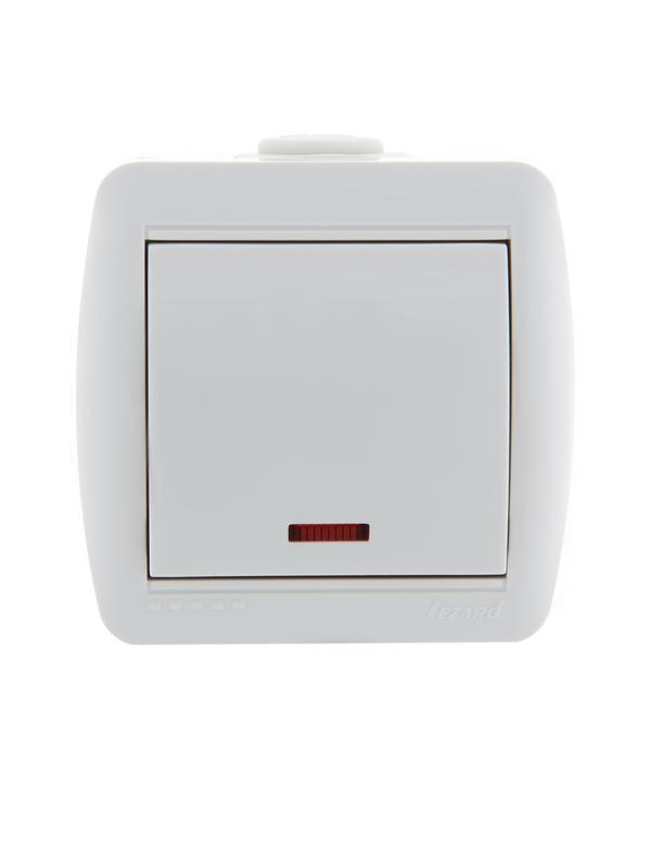 Выключатель 1-кл. ОП Nata 10А IP20 с подсветкой бел. LEZARD 710-0200-111 купить оптом выгодно Выключатель 1-кл. ОП Nata 10А IP20 с подсветкой бел. LEZARD 710-0200-111 оптом купить цена