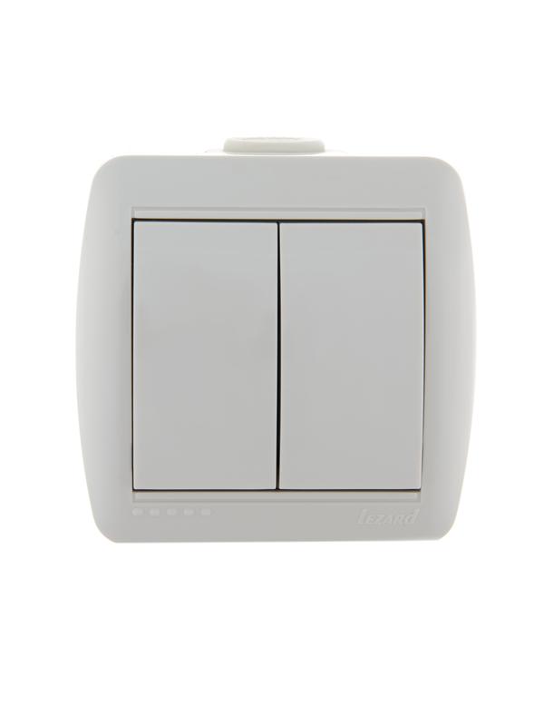 Выключатель 2-кл. ОП Nata 10А IP20 бел. LEZARD 710-0200-101 купить оптом выгодно Выключатель 2-кл. ОП Nata 10А IP20 бел. LEZARD 710-0200-101 оптом купить цена