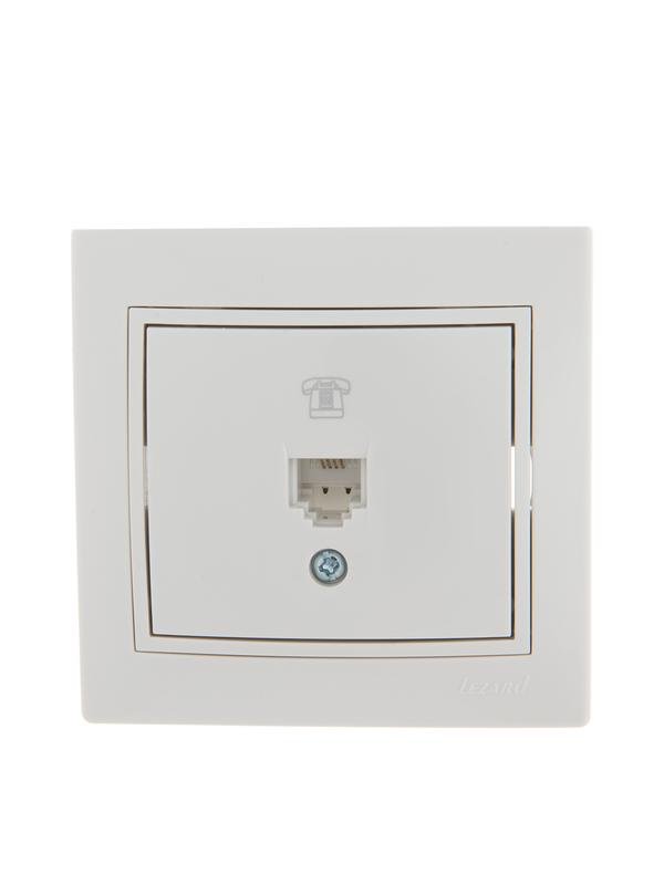 Розетка телефонная 1-м СП Mira RJ11 бел./бел. LEZARD 701-0202-137 купить оптом выгодно Розетка телефонная 1-м СП Mira RJ11 бел./бел. LEZARD 701-0202-137 оптом купить цена