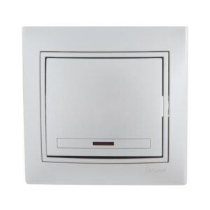 Выключатель 1-кл. СП Mira 10А IP20 с подсветкой со вставкой сер. метал. LEZARD 701-1010-111 оптом купить цена