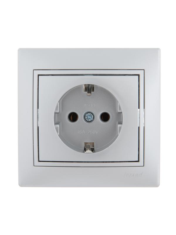 Розетка 1-м СП Mira 16А IP20 с заземл. со вставкой керамика сер. метал. LEZARD 701-1010-122 купить оптом выгодно Розетка 1-м СП Mira 16А IP20 с заземл. со вставкой керамика сер. метал. LEZARD 701-1010-122 оптом купить цена