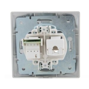 Розетка компьютерная + телефонная 2-м СП Mira RJ45 + RJ11 сер. метал. LEZARD 701-1010-143 оптом купить цена