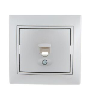 Розетка компьютерная 1-м СП Mira RJ45 сер. метал. LEZARD 701-1010-139 оптом купить цена
