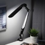 Настольный светильник ЭРА NLED-496-12W-BK светодиодный на струбцине черный купить оптом недорого