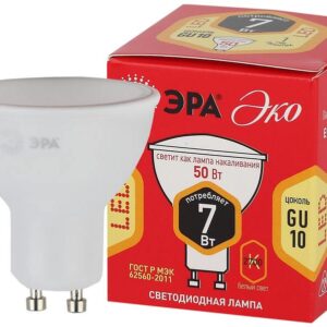 Лампочка светодиодная ЭРА RED LINE ECO LED MR16-7W-827-GU10 GU10 7 Вт софит теплый белый свет купить оптом недорого