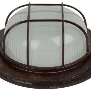 Светильник ЭРА НБО 03-60-022 Кантри дерево/стекло решетка IP54 E27 max 60Вт D220 круг орех купить оптом недорого