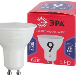 Лампочка светодиодная ЭРА RED LINE LED MR16-9W-865-GU10 R GU10 9 Вт софит холодный дневной свет купить оптом недорого