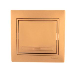 Выключатель 1-кл. СП Mira 10А IP20 со вставкой зол. метал. LEZARD 701-1313-100 оптом купить цена