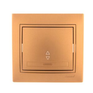 Переключатель проходной 1-кл. СП Mira 10А IP20 со вставкой зол. метал. LEZARD 701-1313-105 оптом купить цена