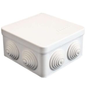 Коробка распределительная ОП 105х105х56мм IP54 7 выходов 4 гермоввода крышка защелкивающаяся бел. Epplast 100011 оптом купить цена