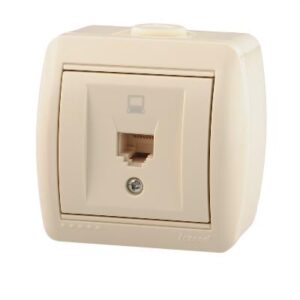 Розетка компьютерная 1-м ОП Nata RJ45 16А IP20 крем. LEZARD 710-0300-139 оптом купить цена
