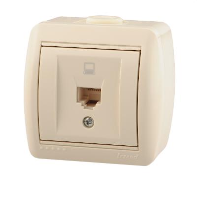 Розетка компьютерная 1-м ОП Nata RJ45 16А IP20 крем. LEZARD 710-0300-139 купить оптом выгодно Розетка компьютерная 1-м ОП Nata RJ45 16А IP20 крем. LEZARD 710-0300-139 оптом купить цена