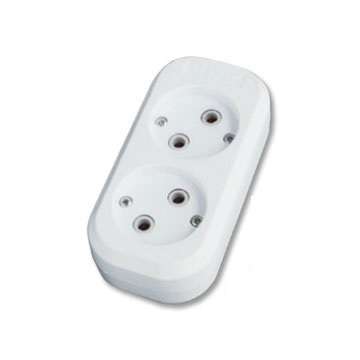 Колодка удлинителя 2-м без заземл. АБС-пластик UNIVersal E202 купить оптом выгодно Колодка удлинителя 2-м без заземл. АБС-пластик UNIVersal E202 оптом купить цена