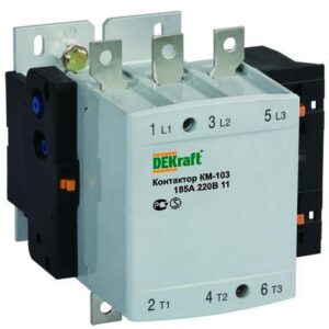 Контактор КМ-103 185А кат. 220В AC 1НО+1НЗ AC-3 DEKraft 22154DEK оптом купить цена